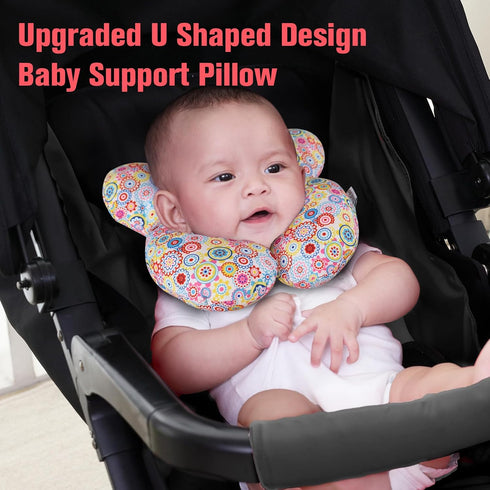 KAKIBLIN Baby Neck Pillow, Upgraded Baby Support Pillow,Baby Neck Support Pillow for Carseat, Newborn Neck Support