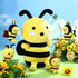Aoriher 5 Pcs Bee Stuffed Animals — 1 Large Plush Bee and 4 Cute Baby Bees for Birthday Gifts and Decorations