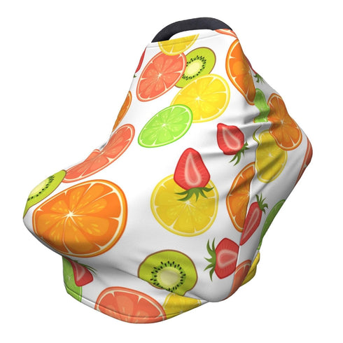 Schgap Cute Fruits Car Seat Covers Canopy for Baby, Nursing Cover Breastfeeding Baby