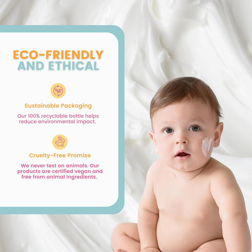 10.14fl oz Organic Baby Lotion for Newborn, Natural Face & Body Cream Moisturizer, Toddler, Delicate, Dry Skin - Gentle