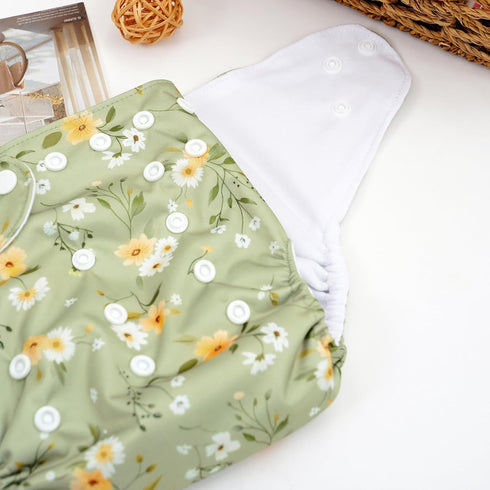 CoolaPeach 12 Set 0-3 Boy,6 Pack Diapers+6pcs (NCP05) Reusable Adjustable Cloth Diapers for Newborn to Years,One Size