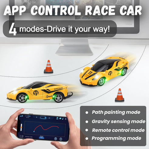 1/64 4-7 8-12, 2.4GHz 3 SASBSC Mini Rc Car Toys for Boys Age Small App & Remote Control Cars with Speed Modes for Kids