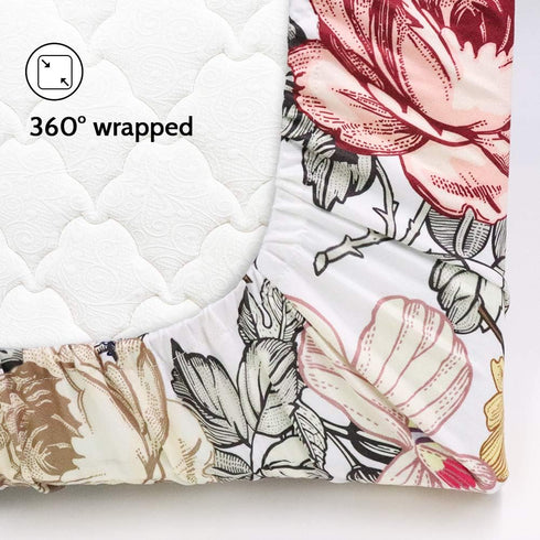 HNHUAMING Floral Crib Sheet and Changing Pad Covers
