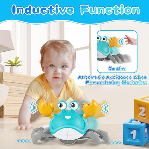 Tummy 6-12-18 3 4 5 6+ 1 2 3 Gigilli Crawling Crab Baby Toys, Time Baby Toys Month, Infant Learning Crawl Walking