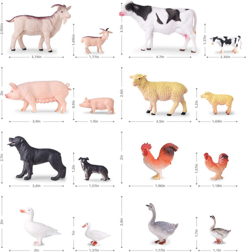 35 PCS Farm Animals Toys for Toddlers 3 Years Old Boys and Girls Realistic Animal Figures Playsets Gift for Kids 3~8