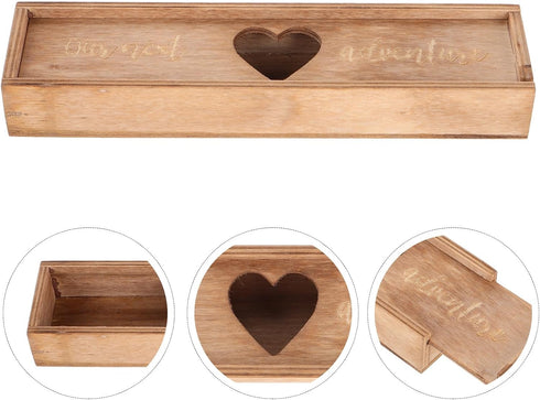 PERSELOSO Wooden Pregnancy Test Keepsake Box with Lid Announcement Storage Container Brown Pregnancy Announcement Box