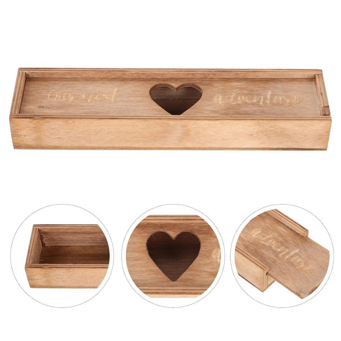 Wooden Pregnancy Announcement Box with Lid Keepsake Case Reveal Storage Brown Pregnancy Test Box for Newborn