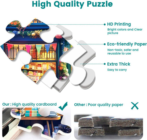 500 Piece Puzzles for Adults, Funny Bookstore Dogs Jigsaw Puzzles, Great Gift for Family Friends, Size 20.5 x 15 in