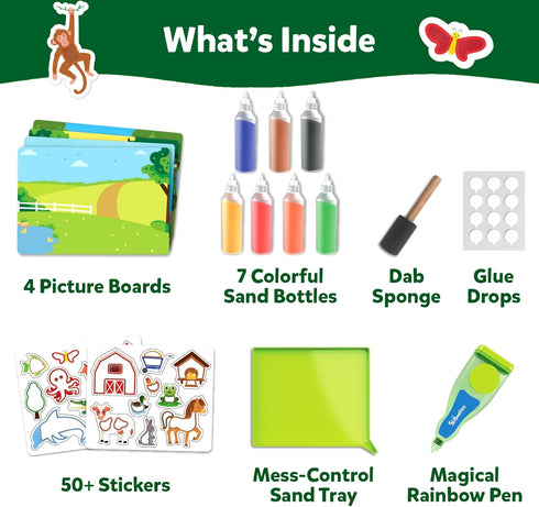 50+ 4, 5, 6, 7, 8, 9, 10 Skillmatics Sand Art Activity - Mess-Controlled DIY Animal Craft Kit with Colorful Stickers