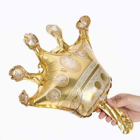 6 Pieces Jumbo Foil Crown Balloons - Large 40 Inches Gold Foil Helium Balloons for Birthday Wedding Party Decorations