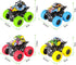 M SANMERSEN Monster Trucks for Boys, 4 Pack Push and Go Friction Powered Cars, 360° Rotating Stunt Car Gifts