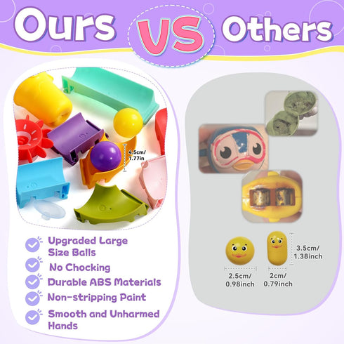 1-3 3-5 1 2 3 4 5 6 Fajiabao Toddler Bath Toys for Kids Ages Bathtub Toys DIY Slippery Slide Track Fun Baby Shower Toys