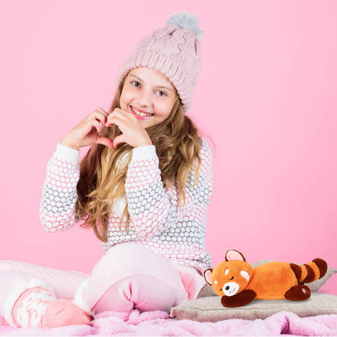 Red Panda Stuffed Animal Pillow - Cute 13.7" Plush Toy Gift for Kids and Girlfriend Birthday