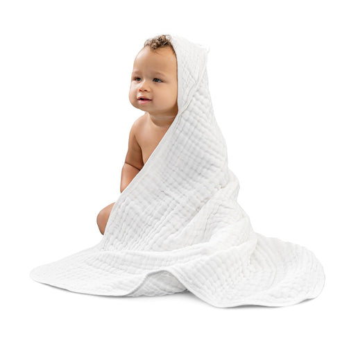 Set Comfy Cubs Baby Washcloths & White Hooded Towel - Perfect for Bath Time
