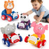 AugToy Press and Go Toy Cars for Toddlers 1-3, Animal Racing Cars
