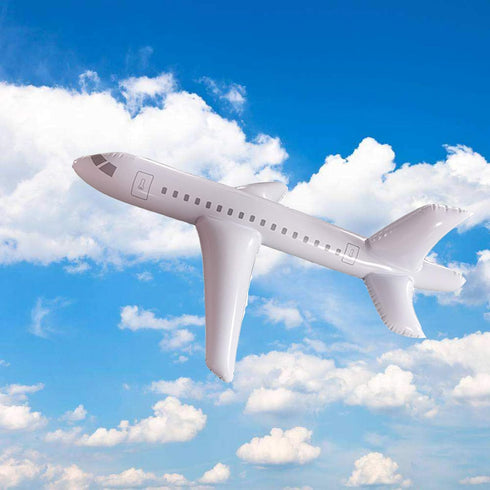 HAO Swimming, (40inch) White Large Inflatable Airplane Float, Blow Up Airplane Balloon for Outdoor, Party Favors