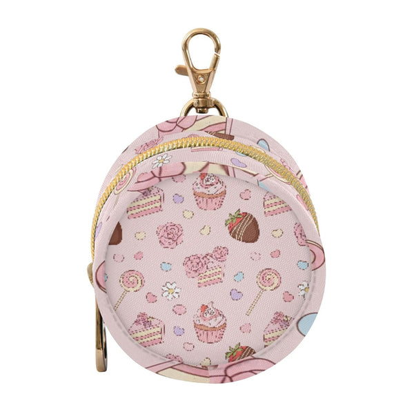 PYBUG Dessert Round Pacifier Storage Case, Polyester & TPU Lined with Hook Buckle,