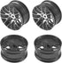 4Pack HIRCQOO Metal Wheel Rims, 12mm Hex Hub, Compatible with 1/10 On-Road Racing Touring Drift Car, Width 26mm, Black