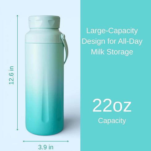 VODAMION 24H+ Portable Breast Milk Cooler Bottle Cooling, Stainless Steel Insulated Breastmilk Storage for Work