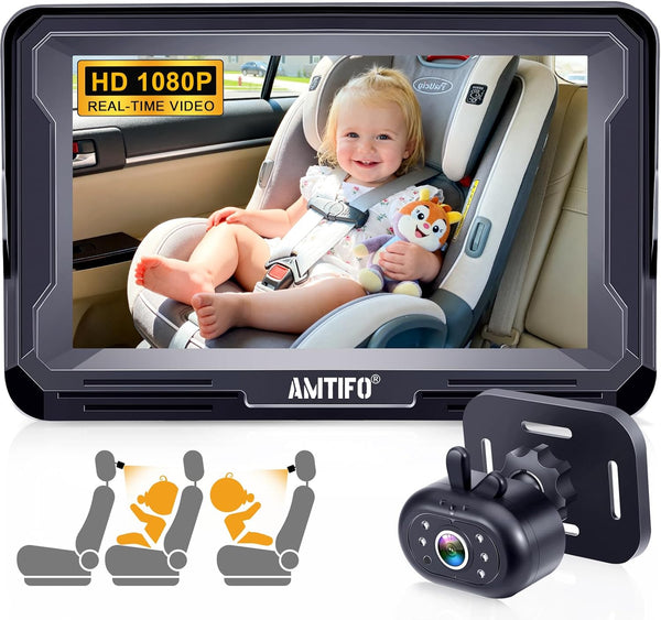 AMTIFO Baby Car Camera Easy Install: Clear Night Vision 2Mins Plug-Play Backseat Camera