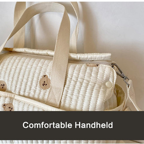 Xinsheinelry Stylish Large Capacity Diaper Bag with Delicate Embroidery for New Mom Portable Organiser for Travel