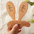 PLOVEGIFT Set, 4) Personalised Baby Hairbrush And Comb Customizable Wooden Goat Hair Brush With Name And Pattern
