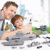 Set deAO Aircraft Carrier Toy Military Submarine Naval Ship Play with Planes Army Toy Battleship for Kids Boys Girls