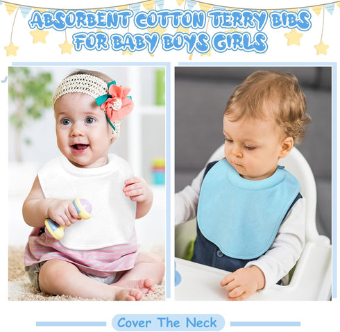 4 Pcs Baby Bibs Feeding Bib for Drooling and Teething Comfi Neck Baby Bib with Padded Collar Absorbent Bibs