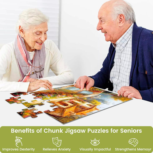 4 Packs 36 Piece Large Jigsaw Puzzles for Elderly, Alzheimer's Activities, Cognitive Games with 4 Storage Bags