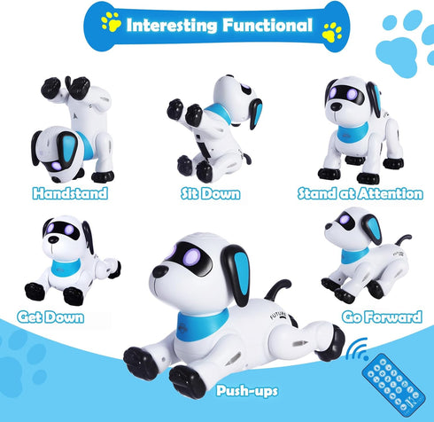 Programmable 3+, yiman Remote Control Robot Dog Toy Smart Robot Dog for Kids Interactive Dancing & Sound, RC Stunt Toys