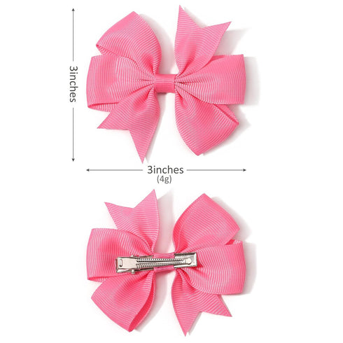 40PCS 3 Inch Hair Bows for Girls, Grosgrain Ribbon Toddler Hair Accessories with Alligator Clip
