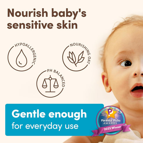 18 oz Aveeno Baby Daily Moisture Body Lotion for Sensitive Skin, Hypoallergenic Moisturizing Baby Lotion