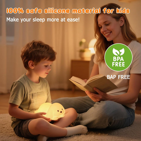 7 1/3 Dimmable Tremdwoto Dog Night Light for Kids,Cute Colorful Night Light Baby Girl Squishy Night Lights Lamp Hour