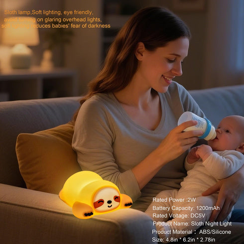 Nightlight,3 Dimmable,30Min DREAMING MY DREAM Squishy Sloth Night Light,LED Novelty Animal Levels Timer Nursery