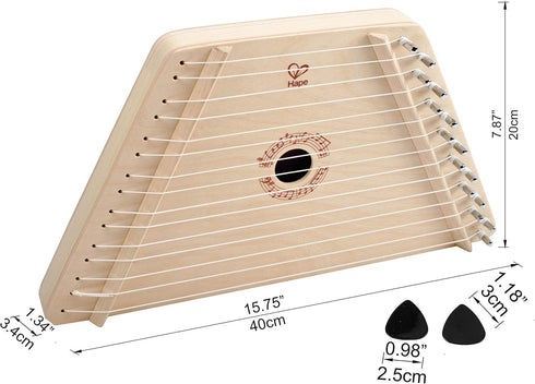 Hape Happy Harp Kid's Musical Instrument | Award Winning Wooden Lap Harp Toy for Kids, Tuning Tips, Tuning Wrench