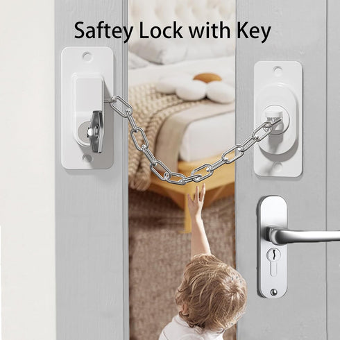 (3 Pack) Child Safety Locks, Adjustable Refrigerator Lock with Keys, for Fridge, Door, Drawers, Toilet and Child Safety Cabinet Lock, door lock, window lock for Kids and Toddlers (White)