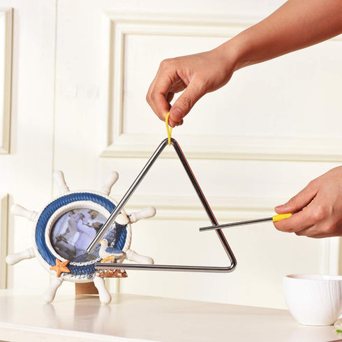 6-Inch Steel Triangle Percussion Instrument with Striker