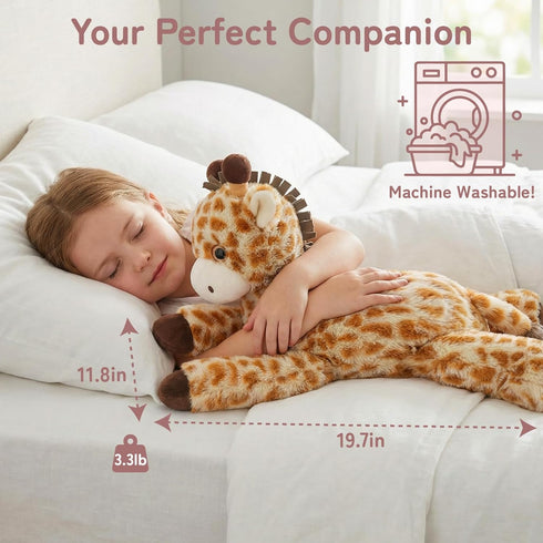 20 Inch 3.3lb Niuniu Daddy Weighted Giraffe Stuffed Animal for Kids & Adults, Large Plush Toy with Soft Fur, Weighted