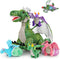 7Pcs Dragon Plush Toy Set, Dinosaur Stuffed Animals with 4 Baby Dragons & 2 Eggs, Birthday Gift for Kids