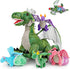 7Pcs Dragon Plush Toy Set, Dinosaur Stuffed Animals with 4 Baby Dragons & 2 Eggs, Birthday Gift for Kids
