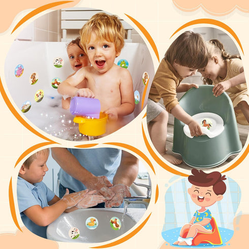 PCTCSHQ 36 12 Pcs Potty Training Stickers You Pee on Toilet Reveal Stickers Patterns Color Changing Reusable Pee Decals