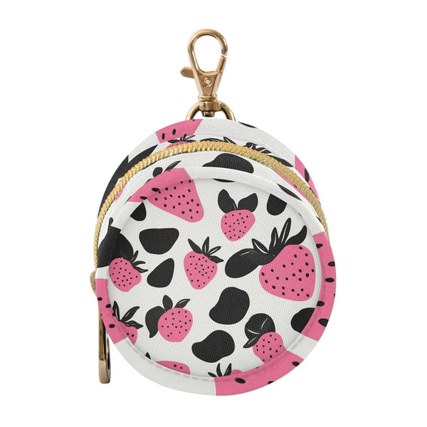 YETTASBIN Strawberries Portable Pacifier Holder Case with Metal Hook Buckle & Zipper for