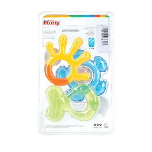 Set 3 Pack 3m+ Nuby Three Step Teether | | | Soft and Hard Teething Surfaces