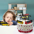 Cars Cake Topper Model Racing Car with Chequered Flag - Sports Themed Birthday Party Decor for Boys Kids