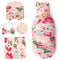 DRESHOW BQUBO Baby Girl Newborn Receiving Blanket with Bow Hat Headband Wooden