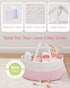 Maliton Diaper Caddy for Baby Girl-Cotton Rope Diaper Caddy, Diaper Organizer for Changing Table, Portable Baby Basket