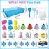 Set, 3 4 5 6 7 8 9 Aocii Kids Sensory Bin Sand Kit, Winter Fairy Tale Theme Sand Play Toddlers Sandbox, Role Pretend