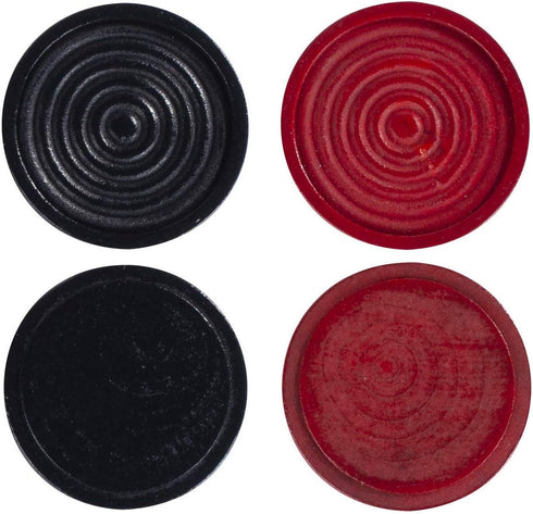 WE Games Checkers Pieces Only - Wooden Checker Board Game Pieces, 24 Stackable Black and Red Player Pieces