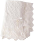 Booulfi Knit White Baby Blankets Neutral,Crib Stroller Newborn Blankets for Boys Girls,Cotton