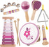 BUYGER Baby Musical Instruments with Xylophone, Wooden Percussion Instruments Sets with Storage